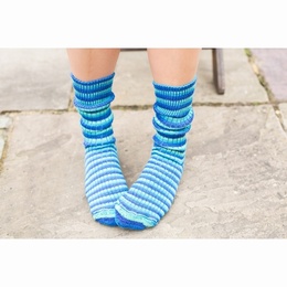 West Yorkshire Spinners Luxury Bluefaced Leicester Socks- Blue Lagoon Size 3-5