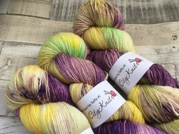 Hand Dyed By Sally 4 Ply BFL Spring on the Green
