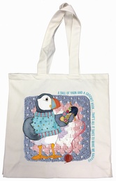 Emma Ball - Cotton Canvas Bag - A ball of yarn and a crochet hook
