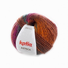 Katia Azteca Yarn 7865 Orange-Bottle green-Rose-Brown