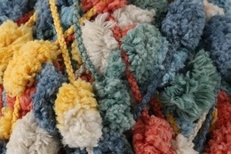 Rico Creative Pompon Yarn 200 grams Mustard/Coral/Teal/white 39