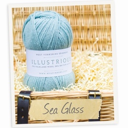 West Yorkshire Spinners Illustrious DK Cabled Hat and Mitts Kit Sea Glass 303