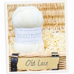 West Yorkshire Spinners Illustrious DK Cabled Hat and Mitts Kit Old Lace 010