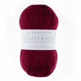 West Yorkshire Spinners Illustrious DK Cabled Hat and Mitts Kit Claret 508