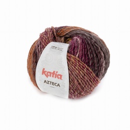 Katia Azteca Yarn 7870 Brown = Raspberry - Red - Light Pink - Yellow